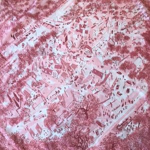 City scene scarf in shades of pink